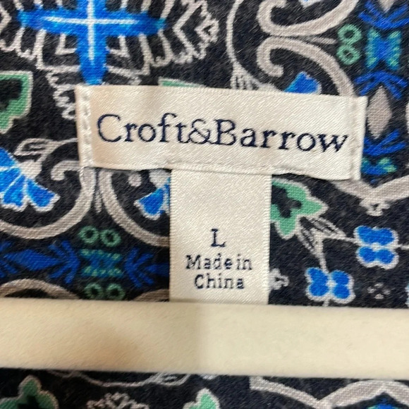 Croft & Barrow Button Down 3/4 Sleeve Top L - Picture 6 of 16